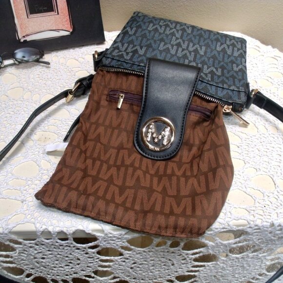 MKF Collection by Mia K Crossbody Vegan Faux Leather Bag Navy Blue - Picture 3 of 9